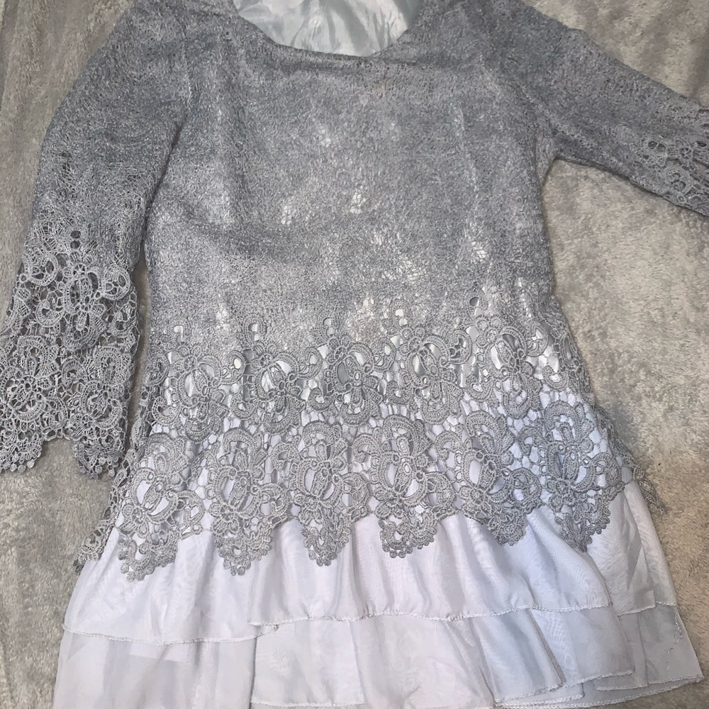 Small Grey Long Sleeve Blouse